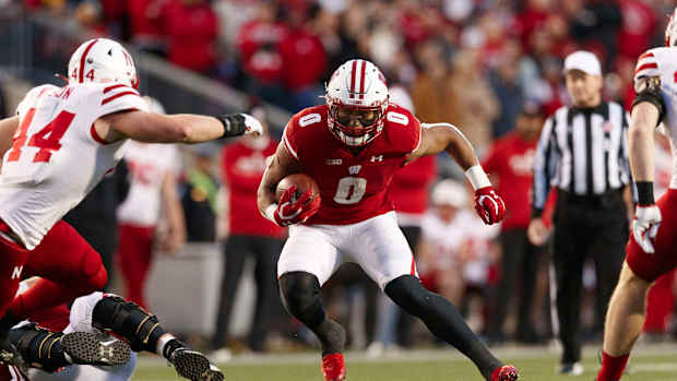Braelon Allen run 2021 Nebraska vs Wisconsin football USATSI_17202550